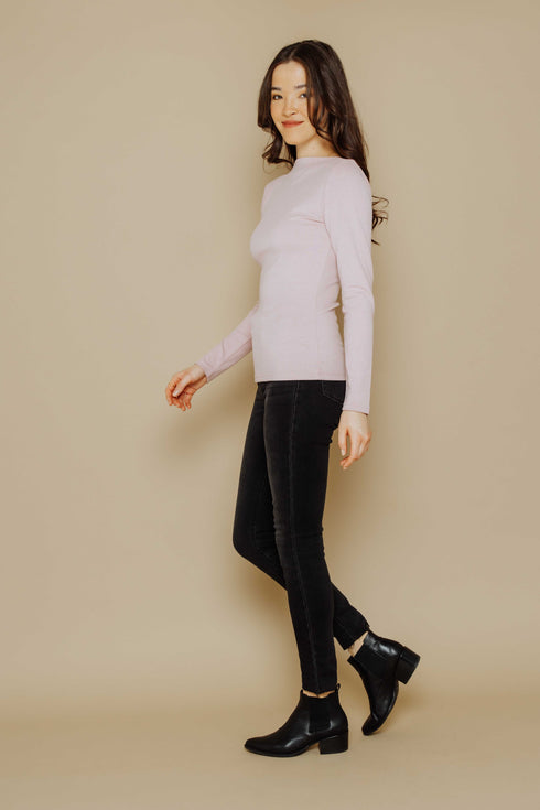 Sara-Boat Neck Long Sleeve Tee